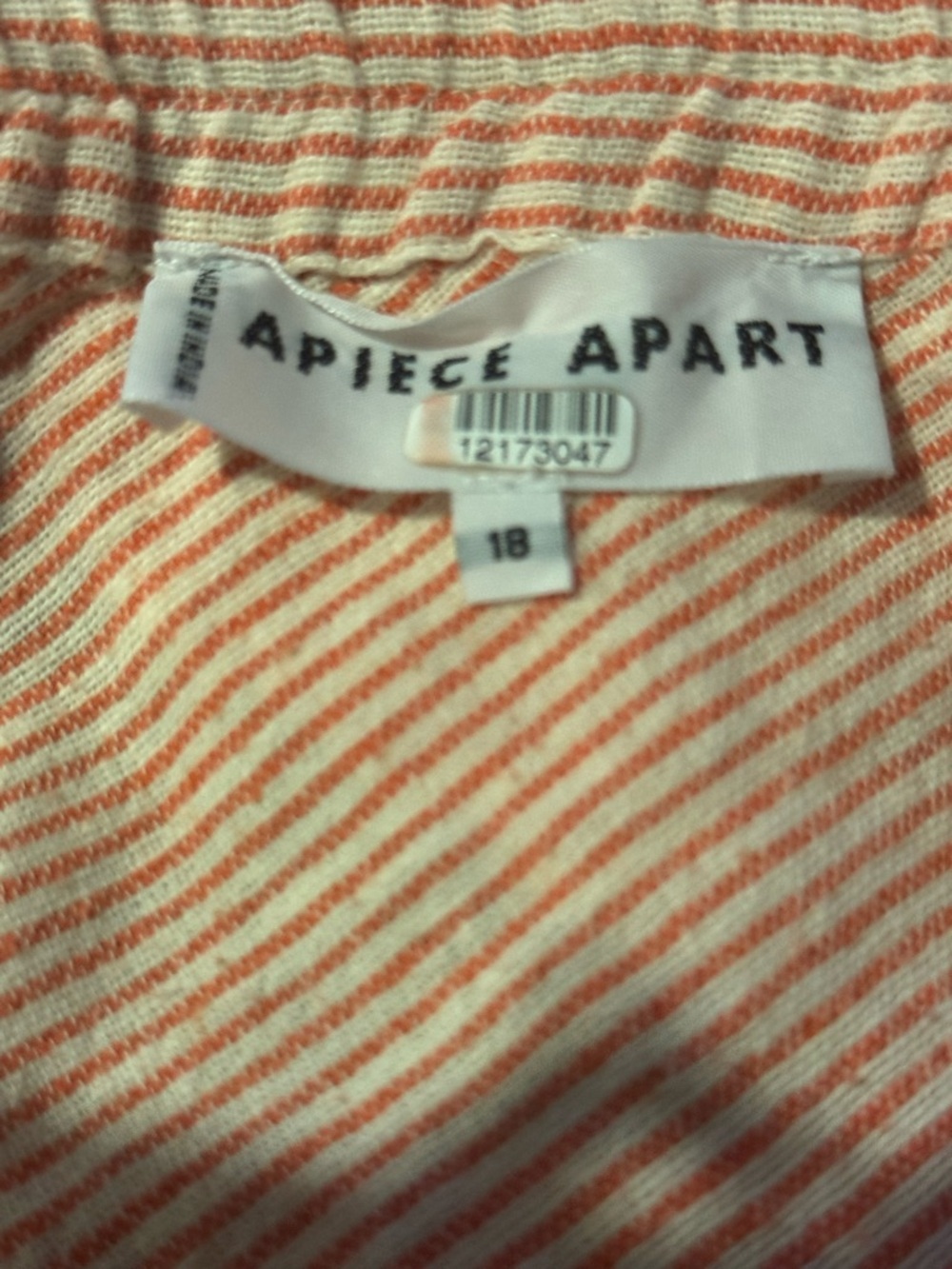 Apiece Apart Peach and Gray Asymmetric High-Low 100% cotton Skirt - Picture 7 of 7